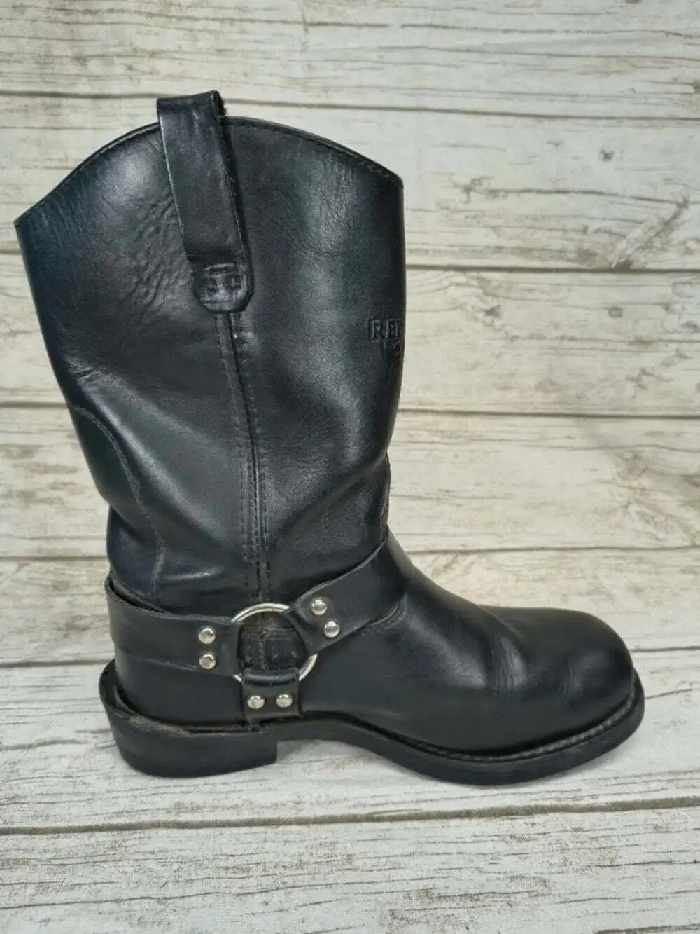 Red Wing Black Leather 969 Harness Motorcycle Engineer Boots Men Size 10.5 E2